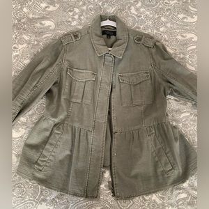 Peplum stretch jacket khaki
